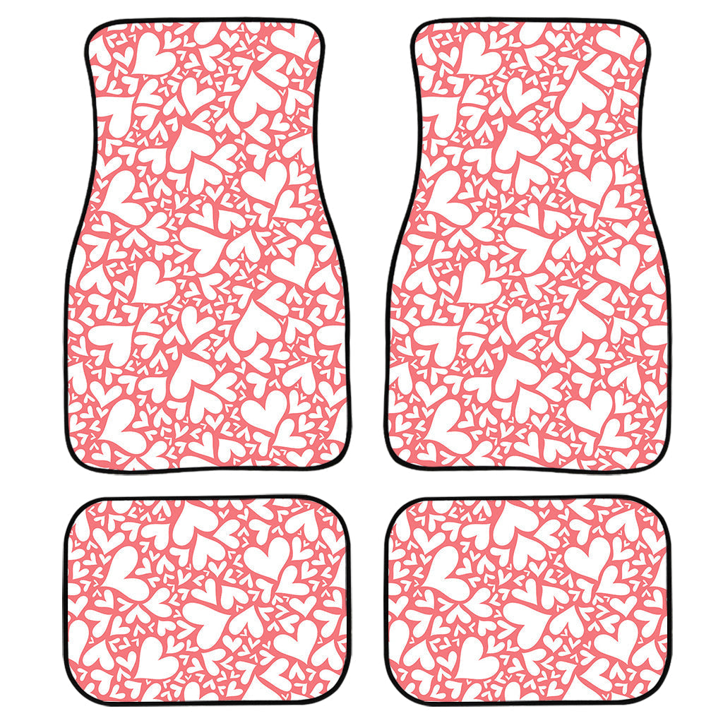 Valentine’S Day Heart Pattern Print Front And Back Car Floor Mats, Front Car Mat