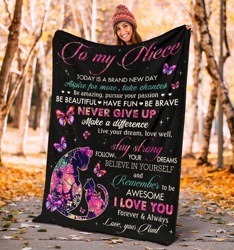 To My Niece Fleece Blanket – Gift For Niece