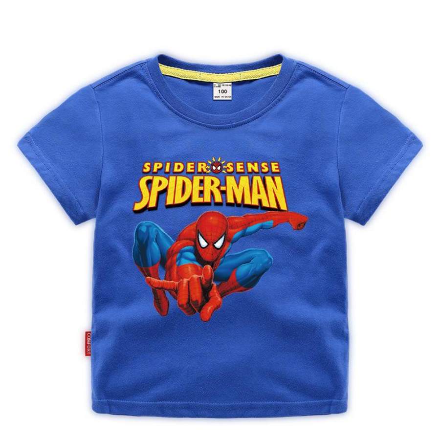 Unisex Spiderman T-Shirt for Kids Graphic Tee Cotton Material Present for Kids