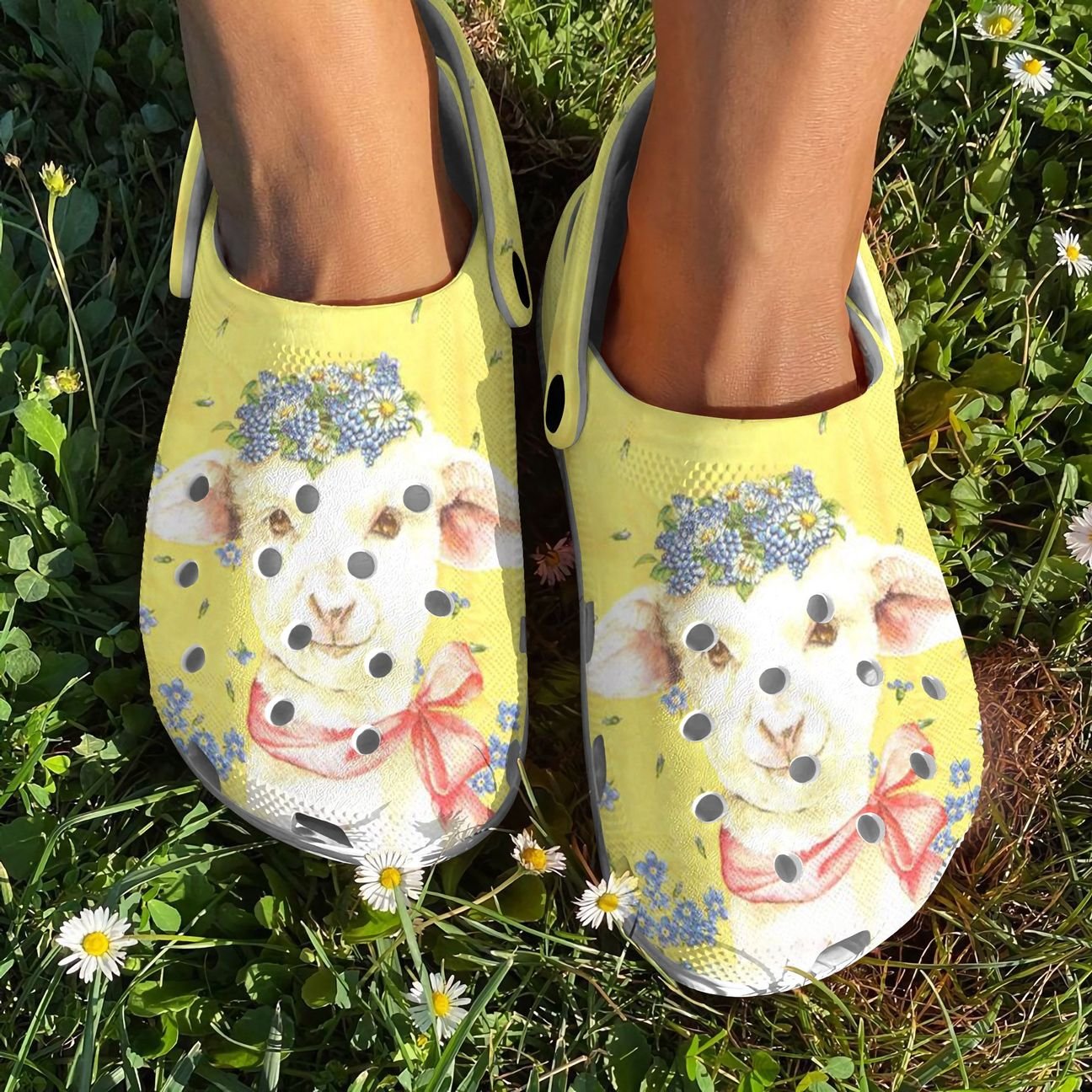 Sheep Personalized Clog, Custom Name, Text, Color, Number Fashion Style For Women, Men, Kid, Print 3D Floral Sheep