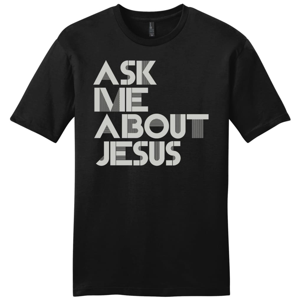 Ask Me About Jesus Mens Christian T-Shirt