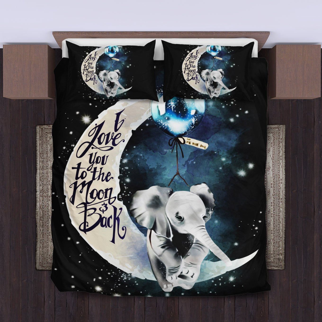 Fandomgift Elephant Moon Bedding Set Duvet Cover Pillowcase