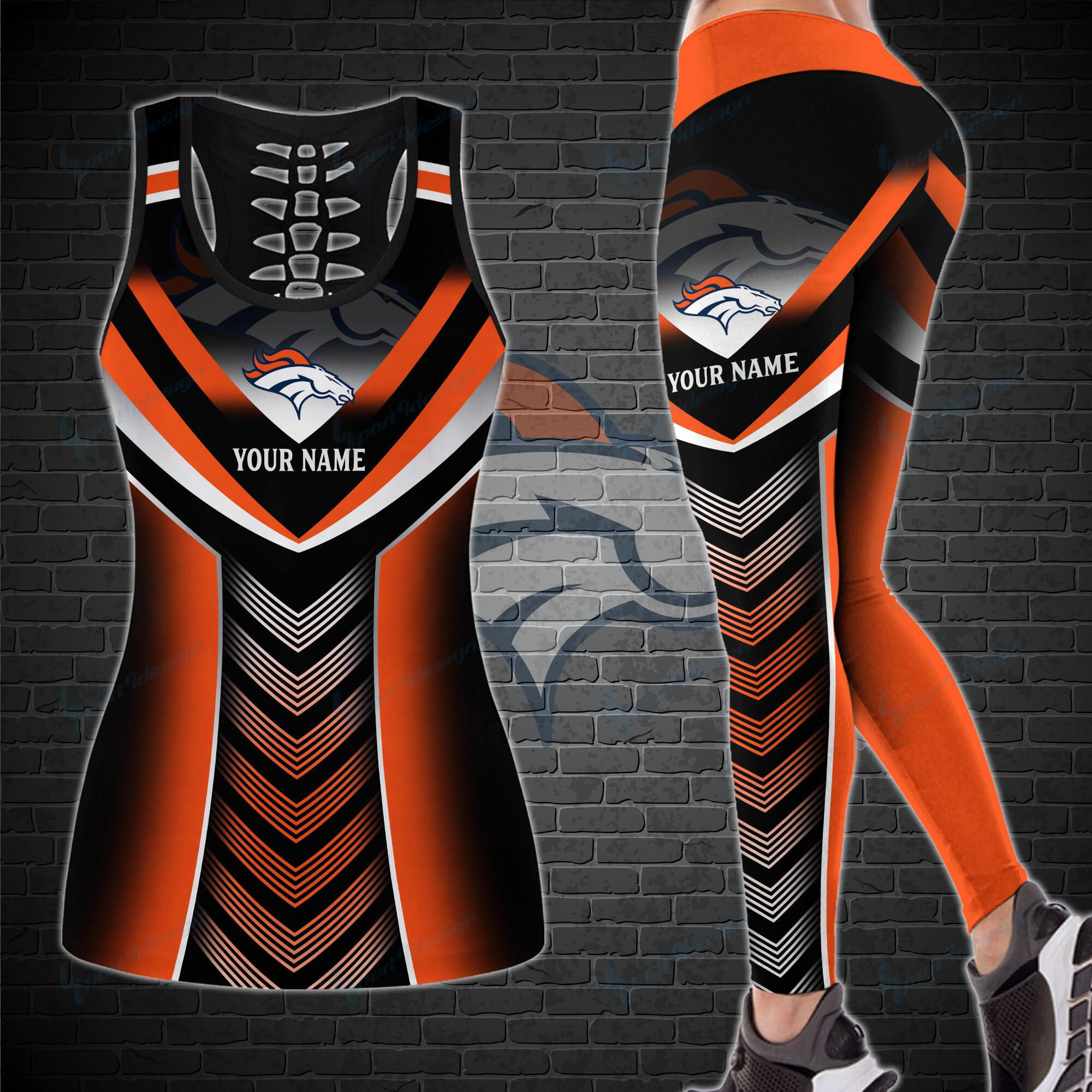 Denver Broncos Personalized Leggings And Tank Top Bg10