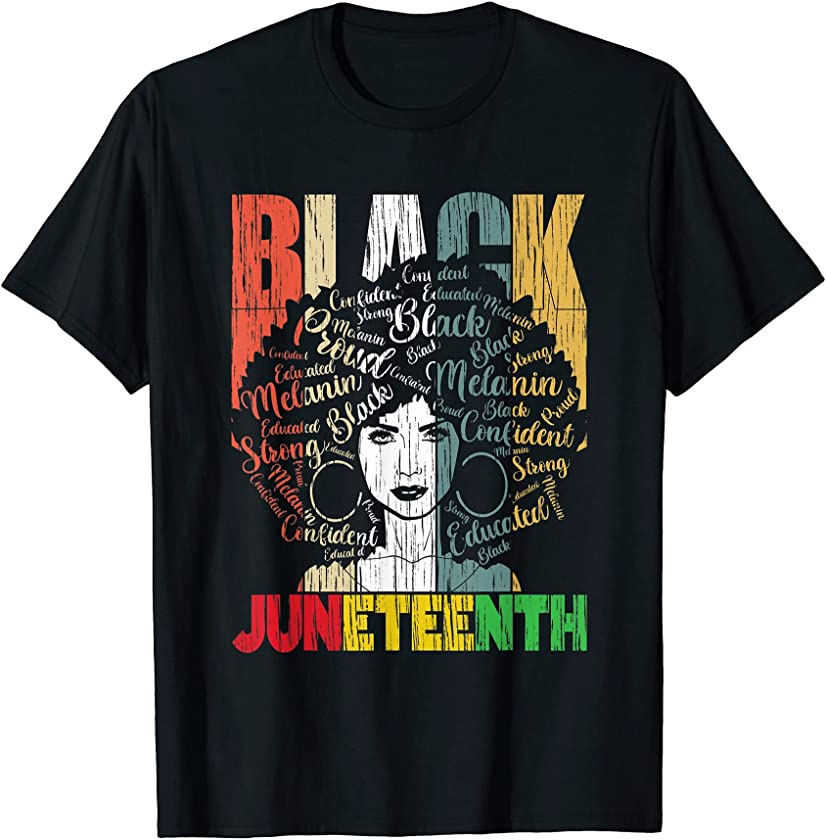 African American Strong Black Woman Juneteenth 1865.Black T-Shirt