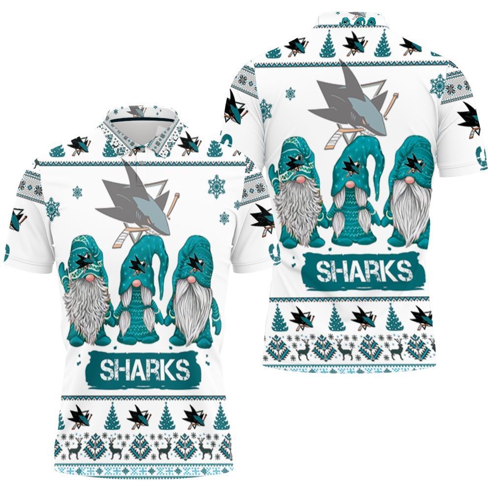 Christmas Gnomes San Jose Sharks Ugly Sweatshirt Christmas 3D Polo Shirt