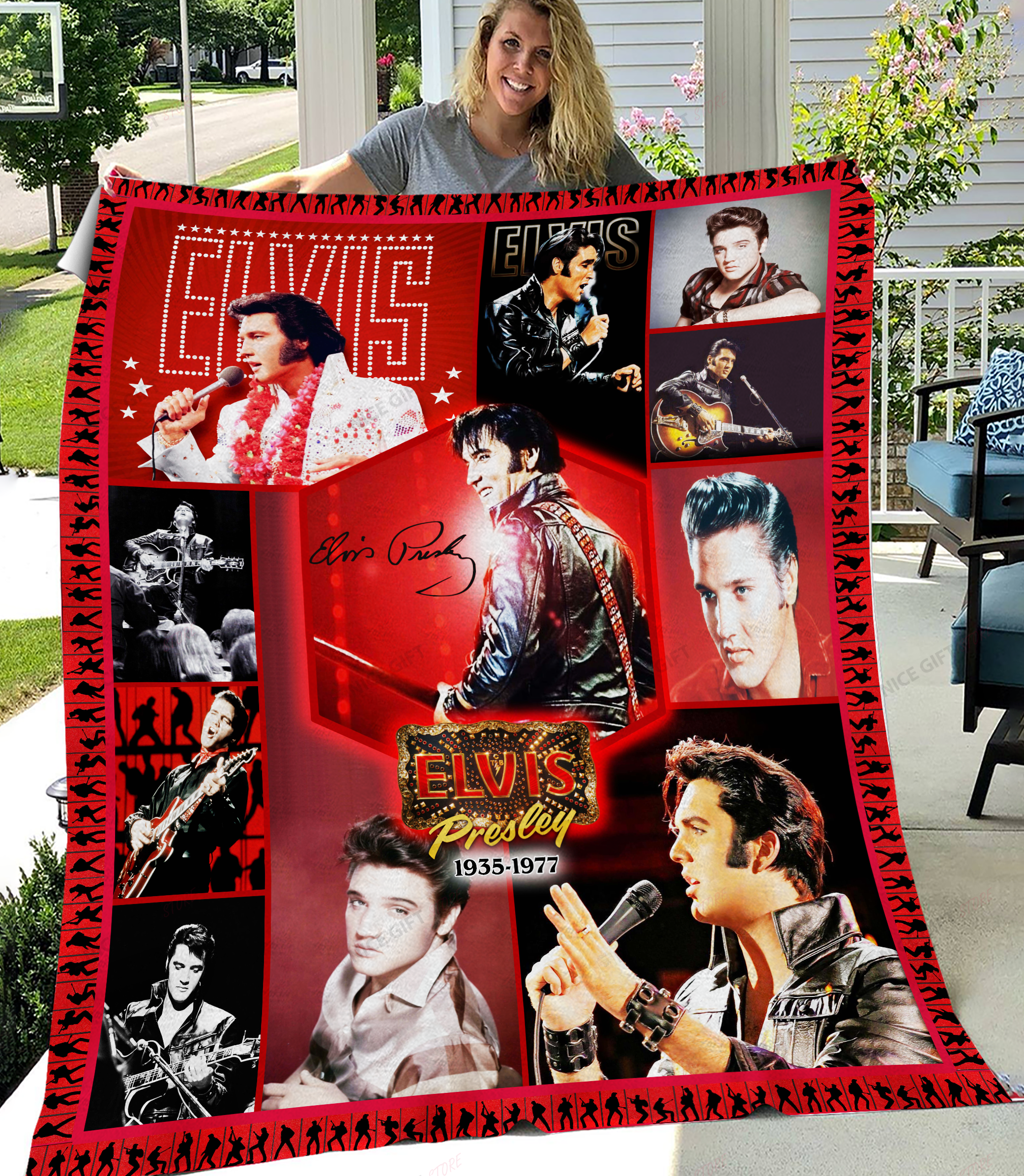 Elvis Presley Fleece Blanket Blk-P6Y8