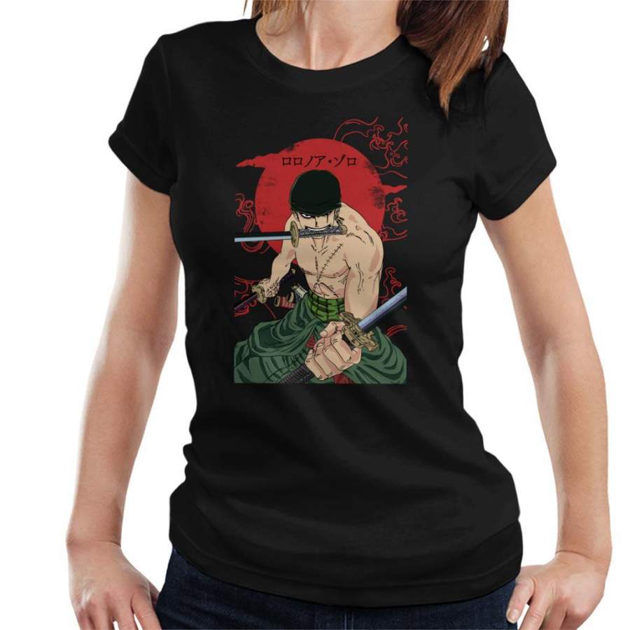 Roronoa Zoro Sun Rise Swords One Piece Women’s T-shirt