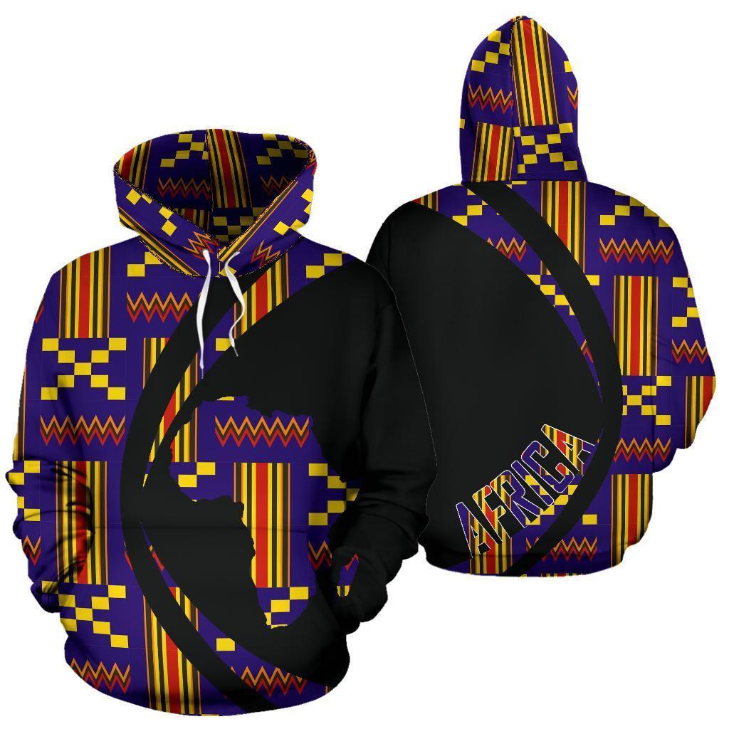 Greek Life Hoodie – Kente Cloth – Blue Akan Pullover – Circle Style