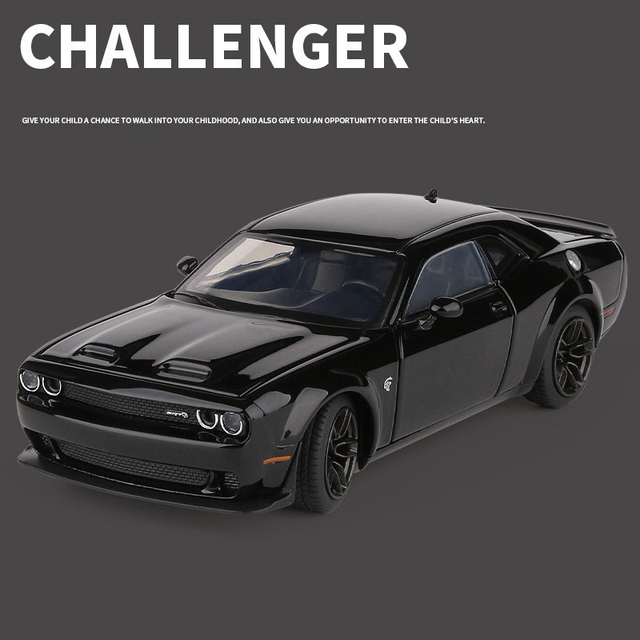 1:32 Dodge Challenger SRT Musle Alloy Car Model Diecasts Metal Sports Car Model Simulation Sound Light Kids Gifts Collection alx