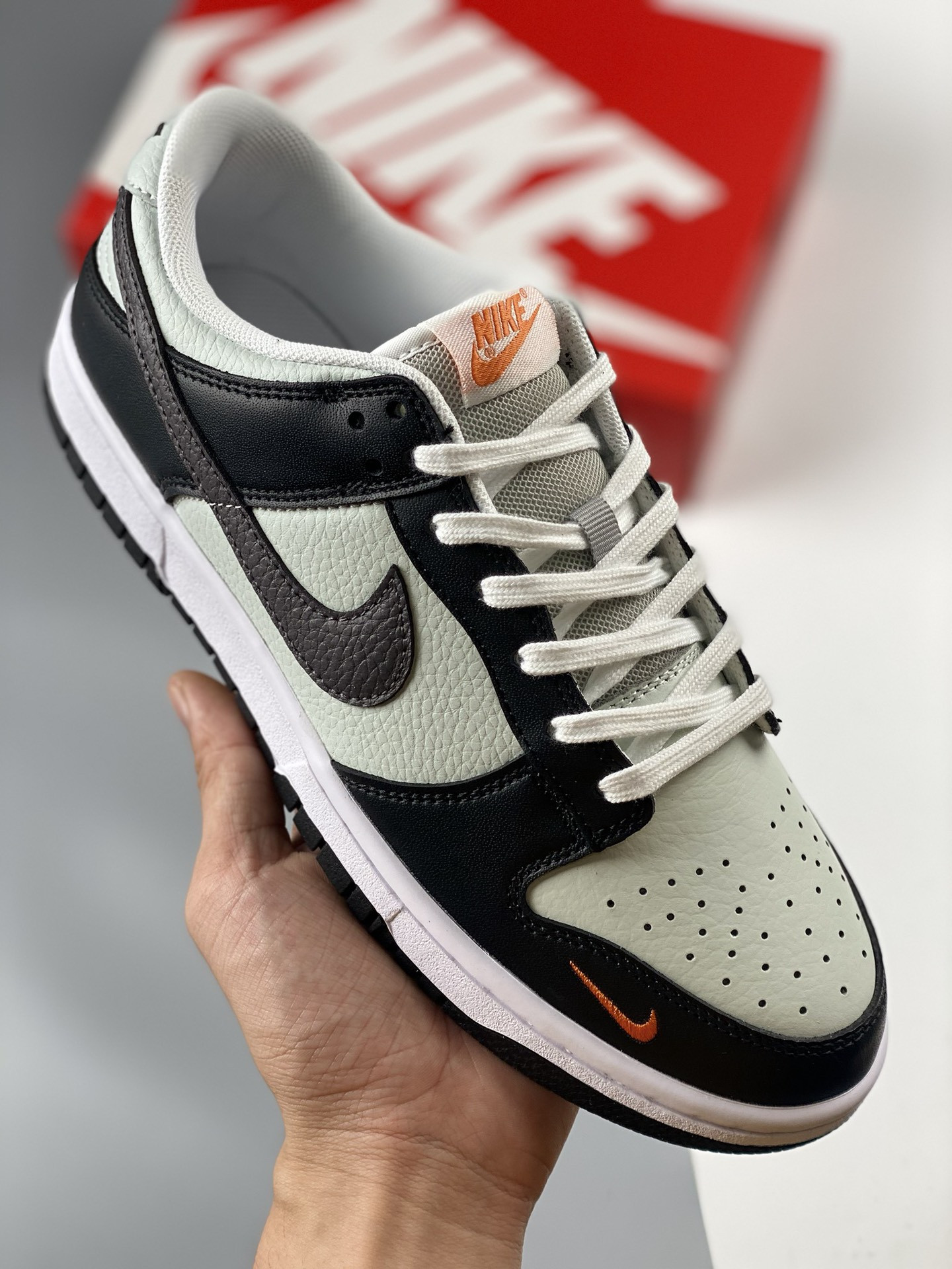 Nike Dunk Low Mini Swoosh Grey Black Orange FN7808-001 5339305