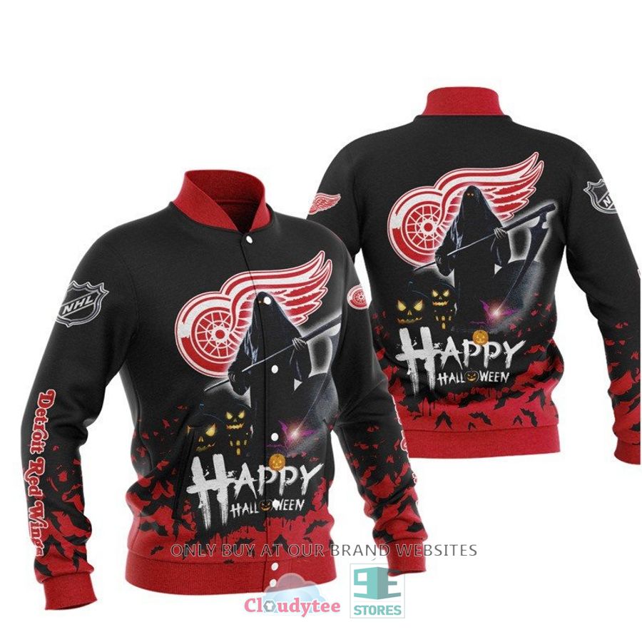 Detroit Red Wings Black Happy Hallowen Baseball Jacket