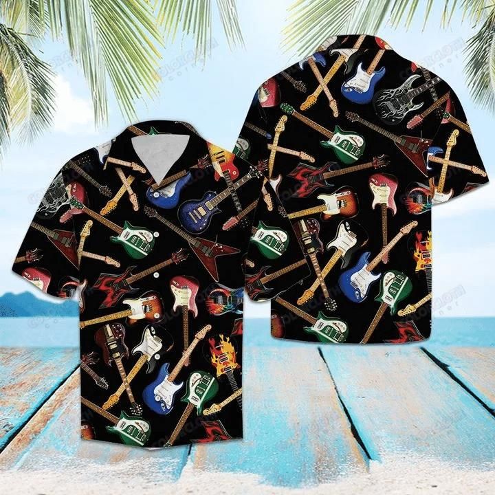 Amazing Electric Guitar World Aloha Hawaiian Shirt Colorful Short Sleeve Summer Beach Casual Shirt For Men And Women