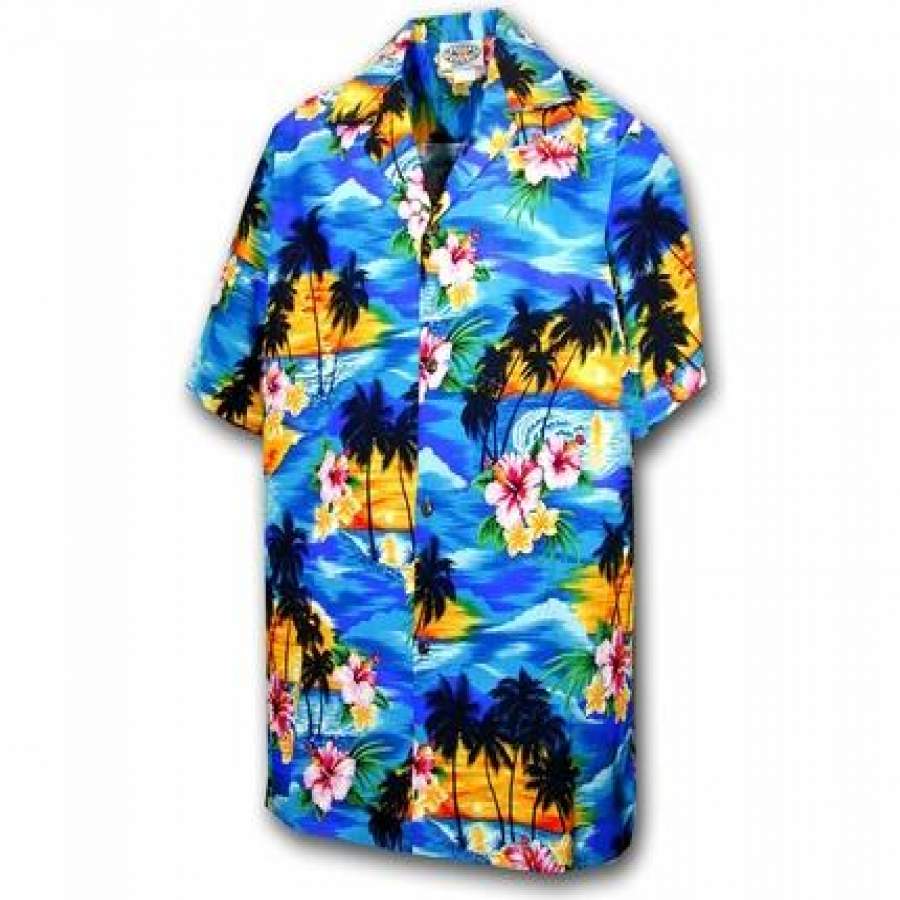 Diamond Head Sunset Blue Hawaii Shirt Ha13924