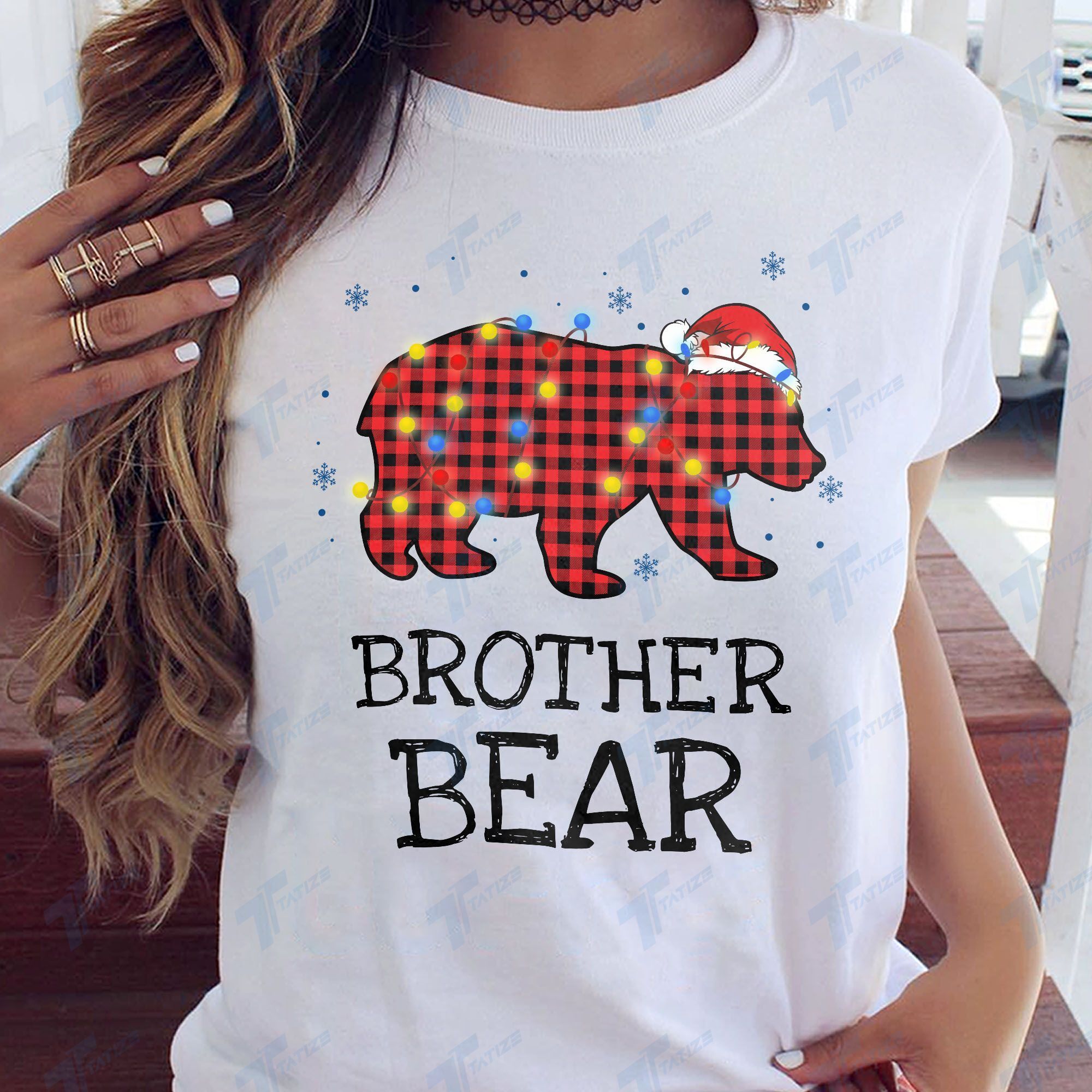 Bear Buffalo Plaid Pajama Family Christmas Graphic Unisex T Shirt , Family Christmas Shirt 2024