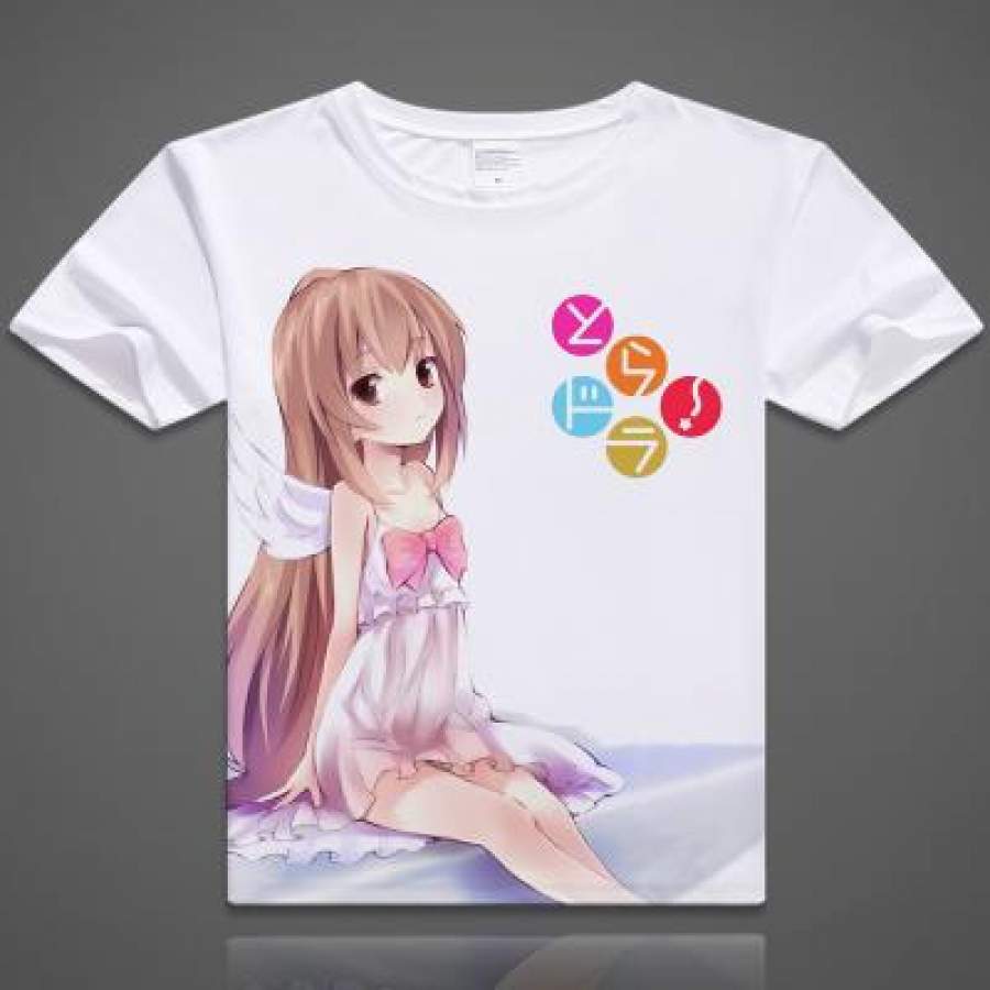 Anime TIGER DRAGON T-shirt Men Short Sleeve Cartoon T shirt Aisaka Taiga Cosplay