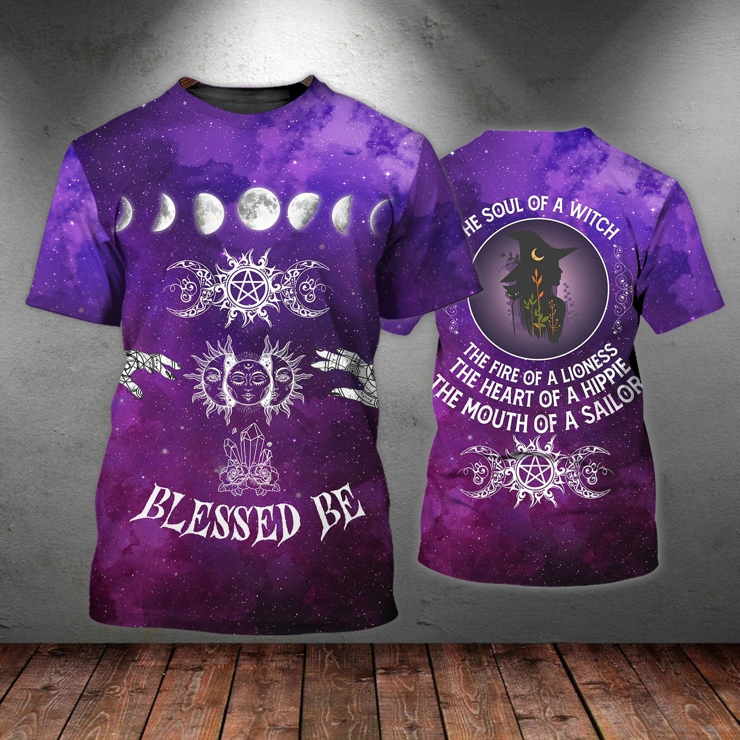 3D Printed Purple Tshirt For Halloween, Halloween The Soul Of A Witch Unisex Premium Shirts