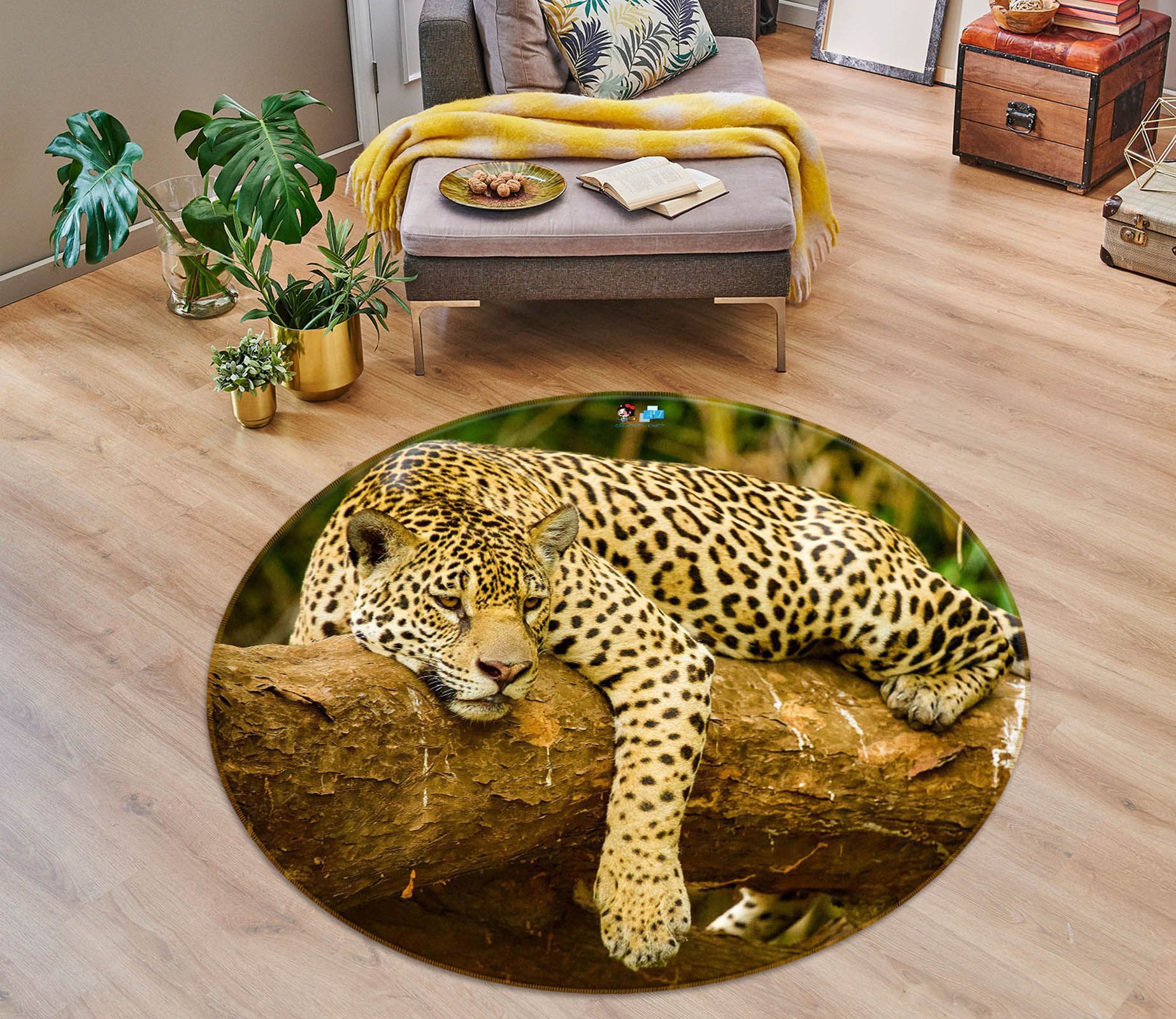 3D Leopard 72200 Round Rug – Round Carpet Home Decor