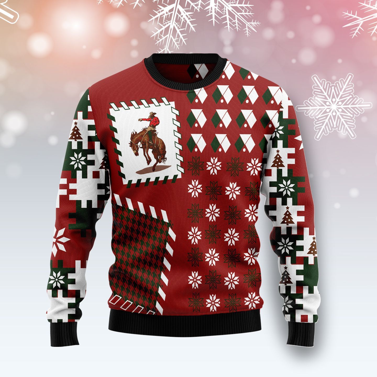 Awesome Cowboy Ugly Christmas Sweater | For Men & Women | Adult | Us5308