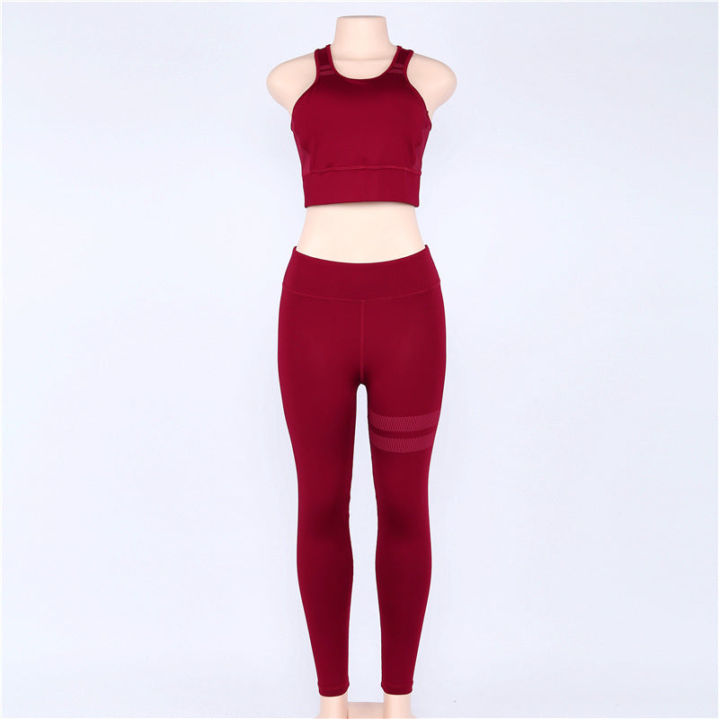 Solid Colored Workout Set Leggings + Sports Bra