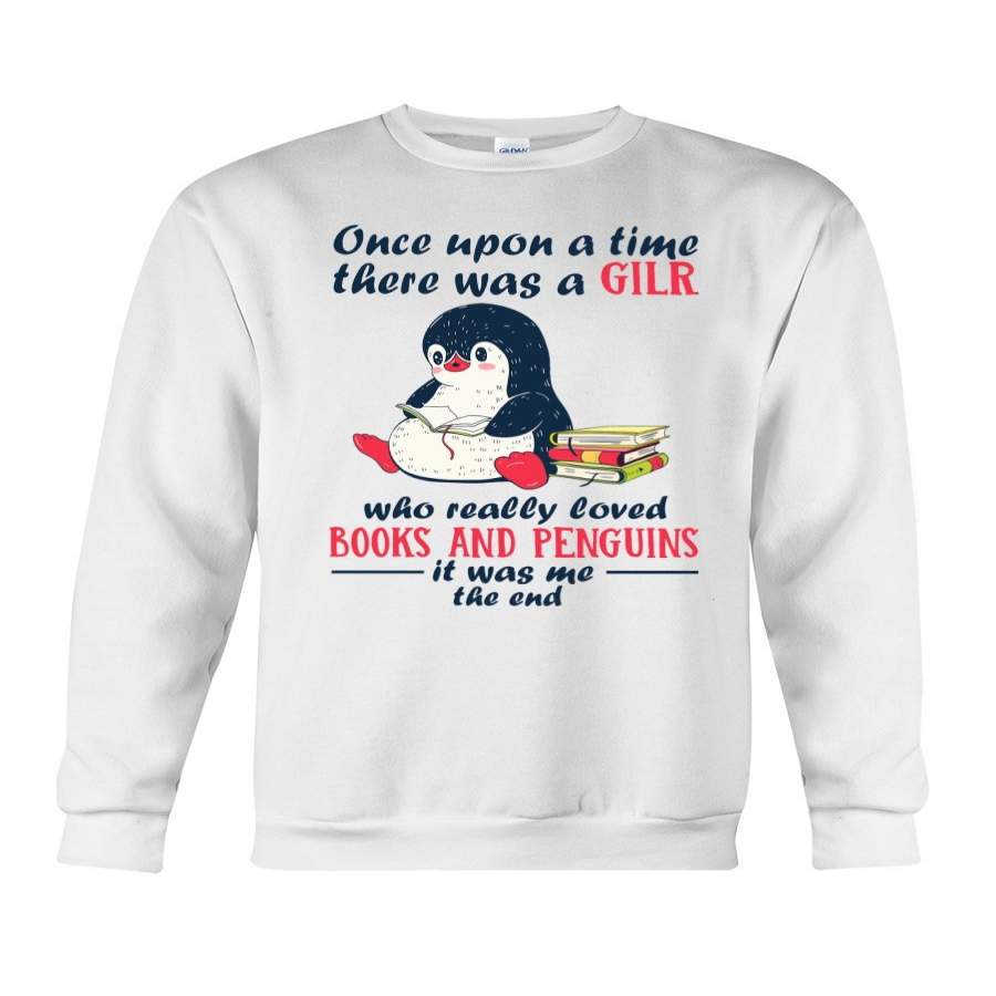 A Girl Who Loved Books And Penguin For Book Lovers Sweatshirt