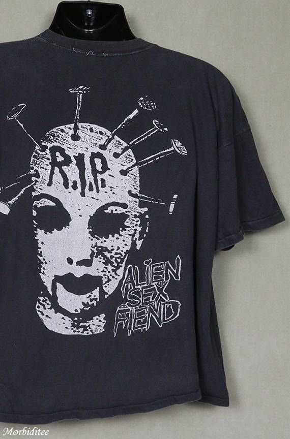 Alien Sex Fiend Shirt Vintage Rare Faded Black Shirt