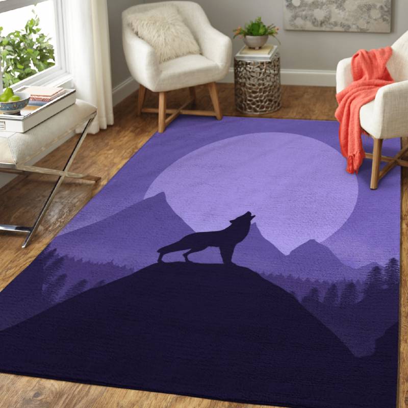 A Wolf Howling – Animals Area Rug Carpet