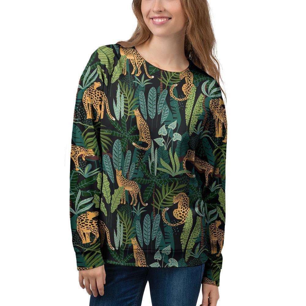 Tropical Leopard Hawaiian Print Women’S Sweatshirt