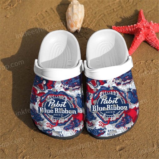 Pabst Blue Ribbon 3 Custom Sneakers Personalized Name Crocs Clogs Shoes