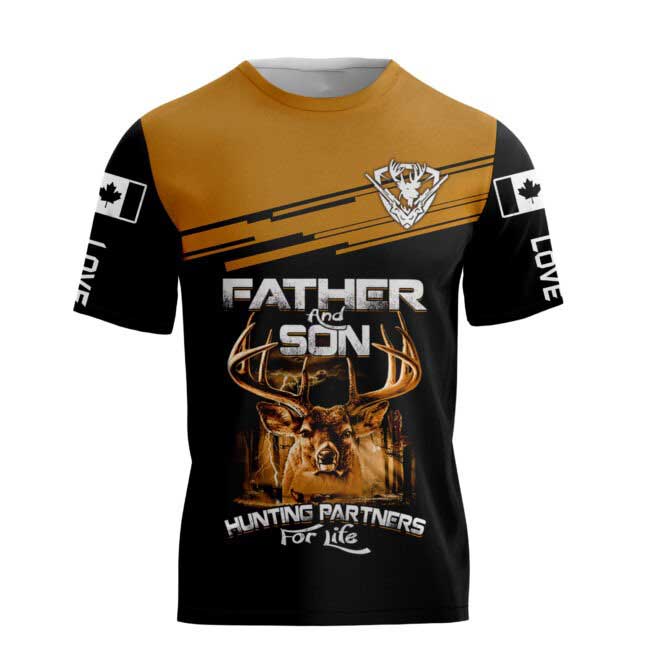 Father And Son 3D All Over Printed Shirts Deer Hunting Partner For Life 3D Hoodie Tshirt Father Day 3D Shirt