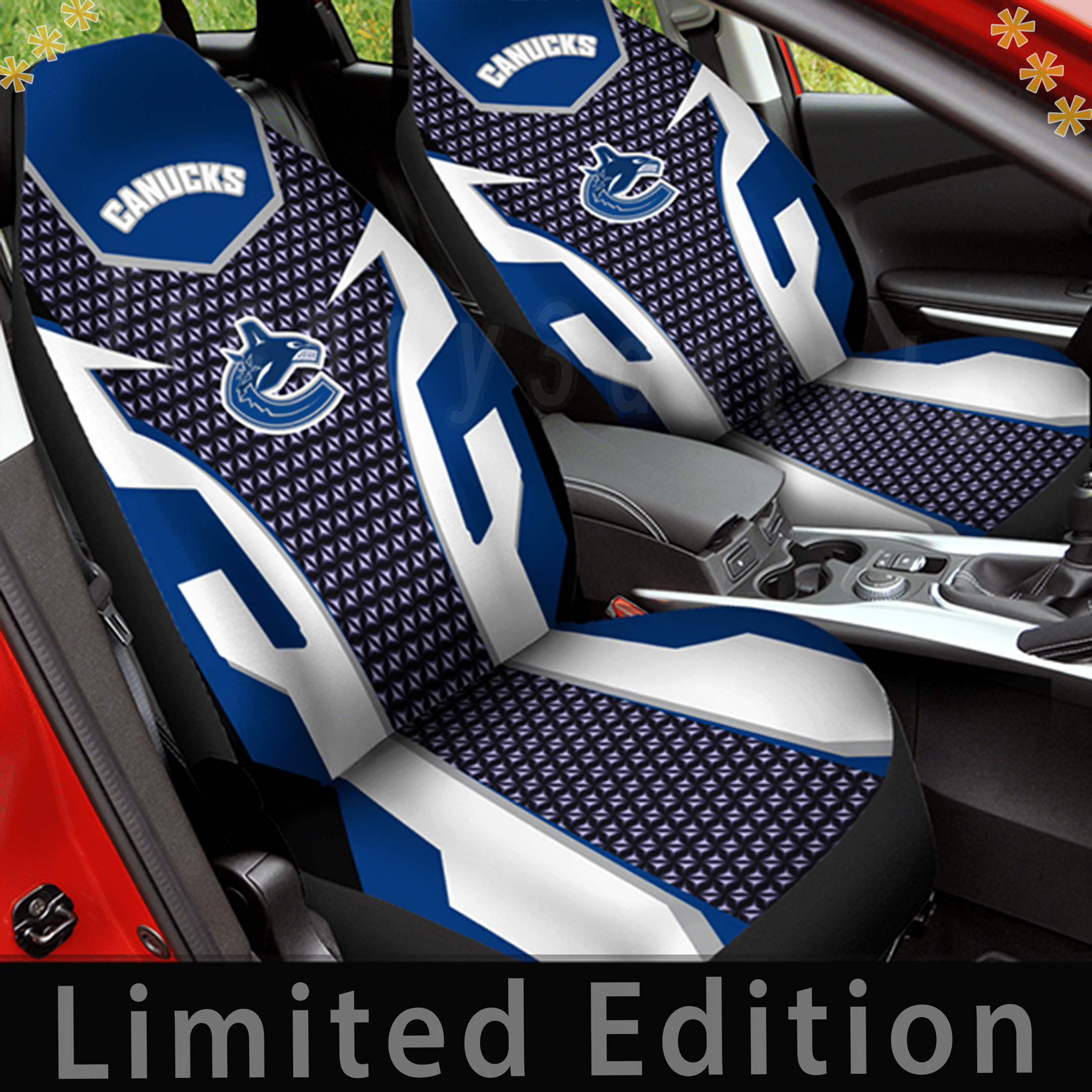 V-Canucks Car Seat Covers (Set Of 2) -Cp0630