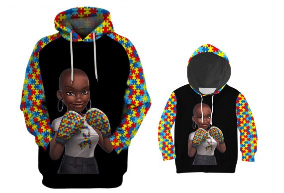 Autism Melanin Girl Unisex Hoodie For Men Women Kid Autism Awareness Shirts Clothing Gifts Family Ht