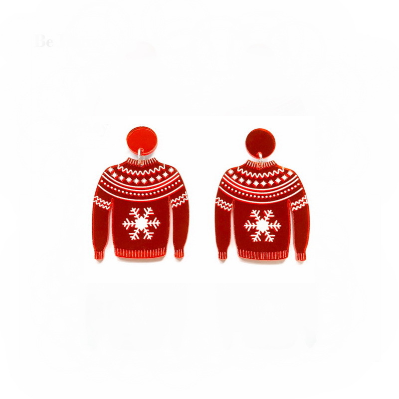 Creative Snowflake Sweater Acrylic Earrings For Women Girls Funny Party Christmas Earrings Fashion Jewelry 2022 alx