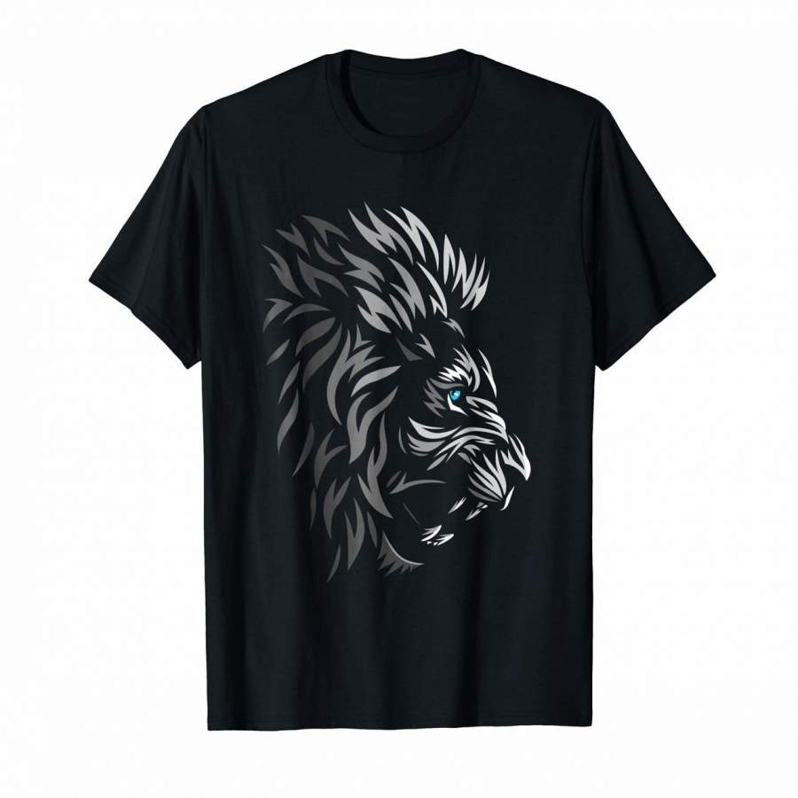 Tribal lion profile T-shirt tattoo style cute tshirt