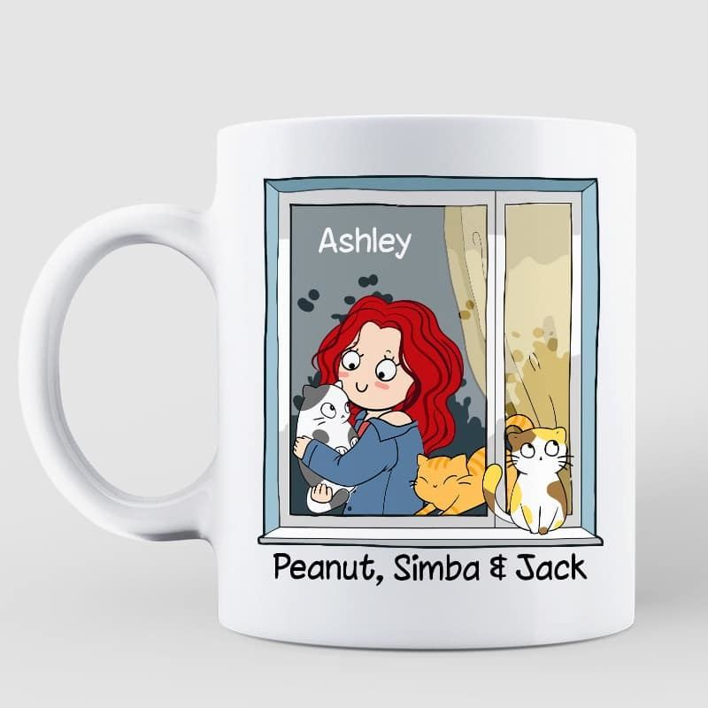 Stay At Home Cat Mom Chibi Personalized Mug