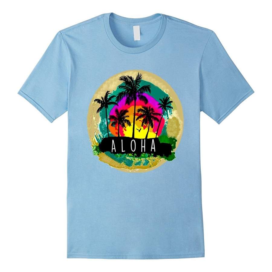 Vintage Hawaiian Islands Tee Hawaii Aloha State T-Shirt Men Cotton T-Shirt