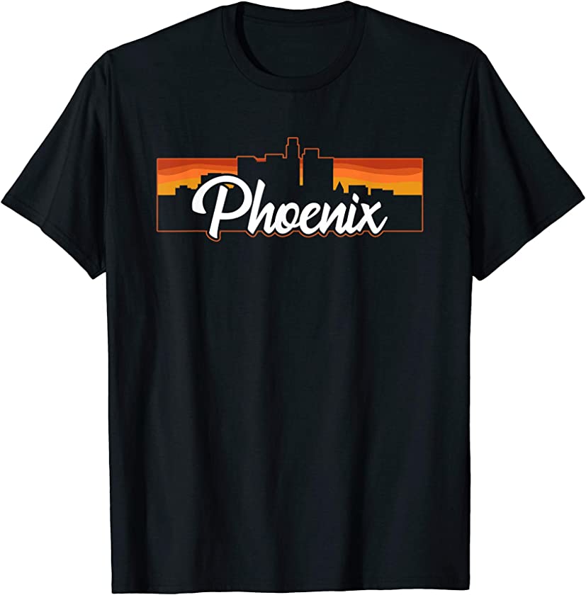 Vintage Style Retro Phoenix Arizona Sunset Skyline T-Shirt