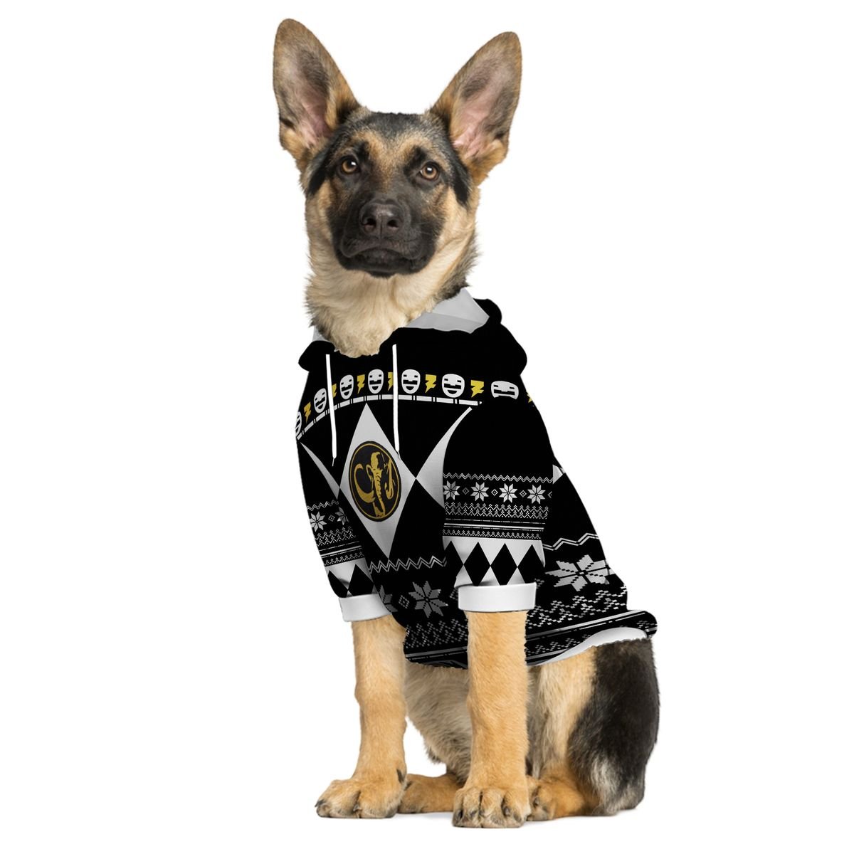 3D Ugly Christmas Mighty Morphin Black Power Ranger Custom Pet Hoodie