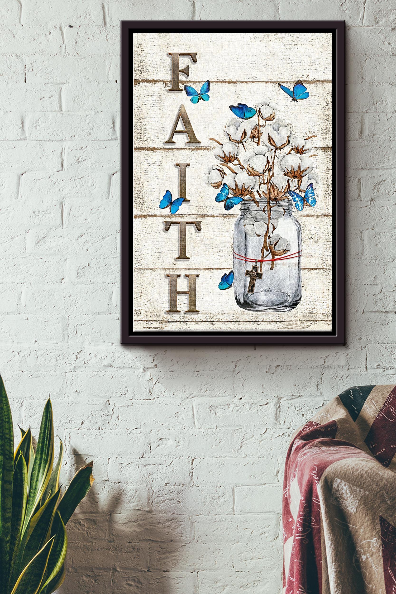 Faith Flower Poster Gift For Home Decor, Flower Lover, God Worshiper Framed Matte Canvas