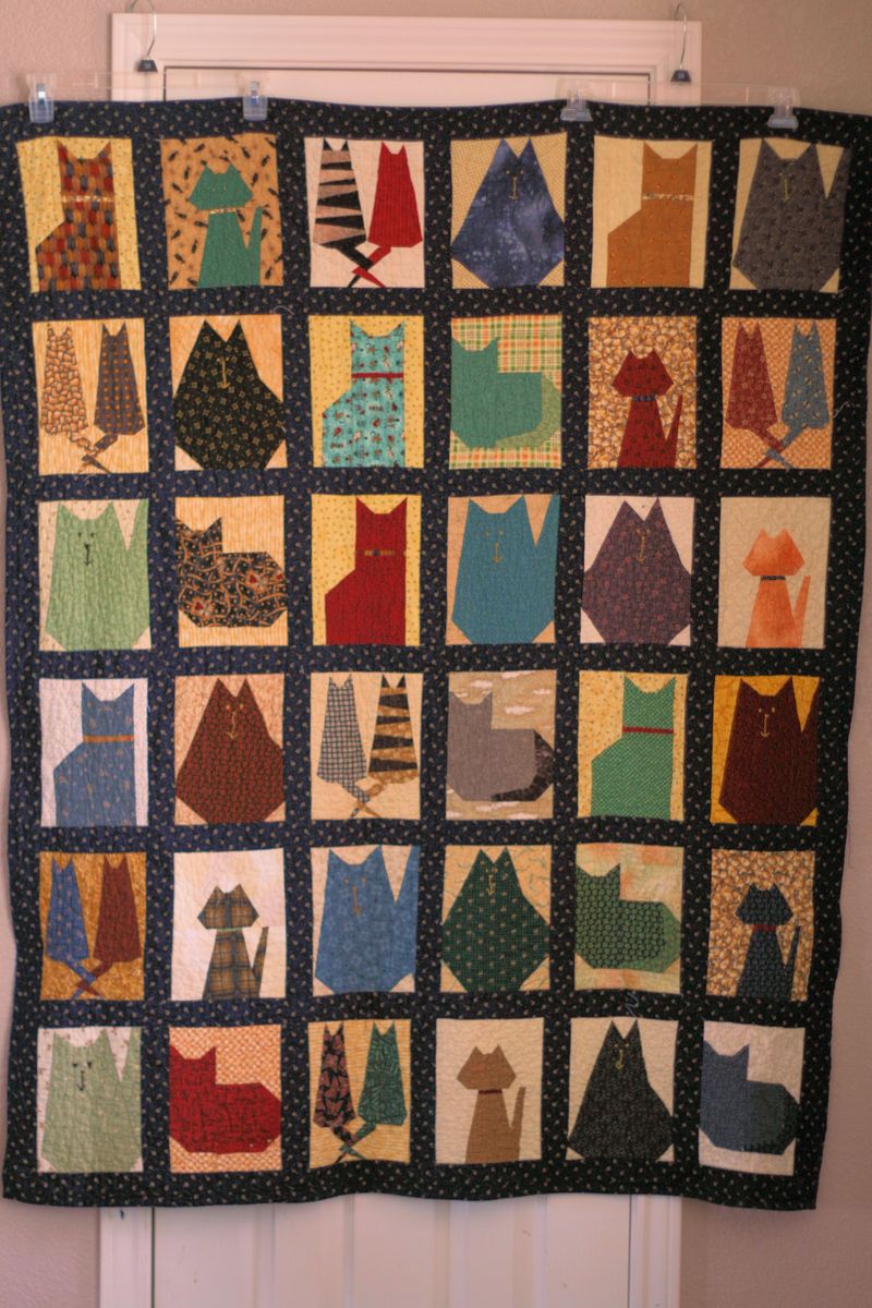 Vintage Pattern Cats Quilt Blanket unisex womens & mens, couples matching, friends, funny family christmas holiday Quilt blanket set gifts (plus size available)