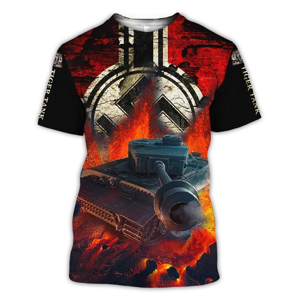 World War Tiger Tank 3D Hoodie Sweatshirt Zip Hoodie T Shirt G95