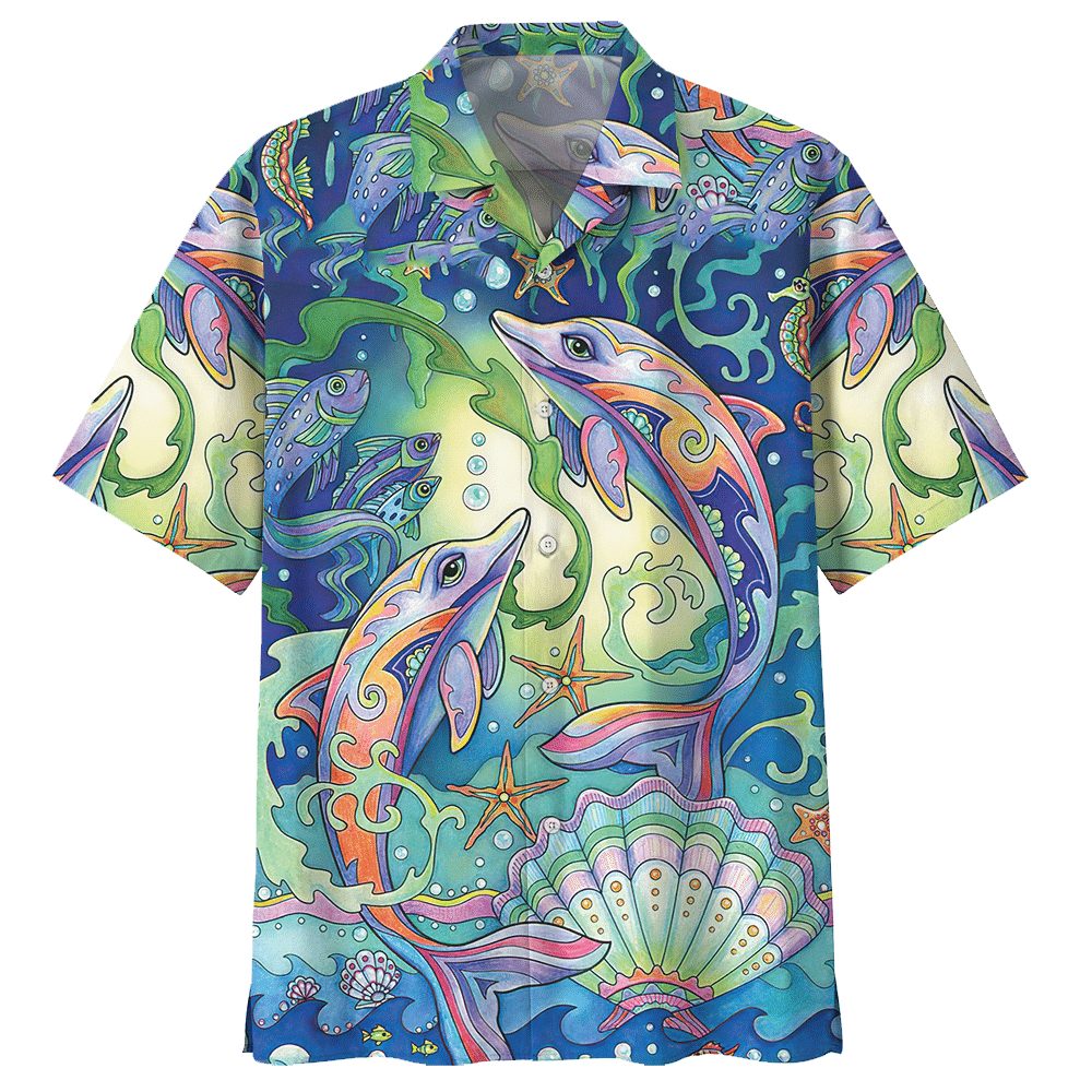 Dolphin  Blue Unique Design Unisex Hawaiian Shirt For Men And Women Dhc17062797