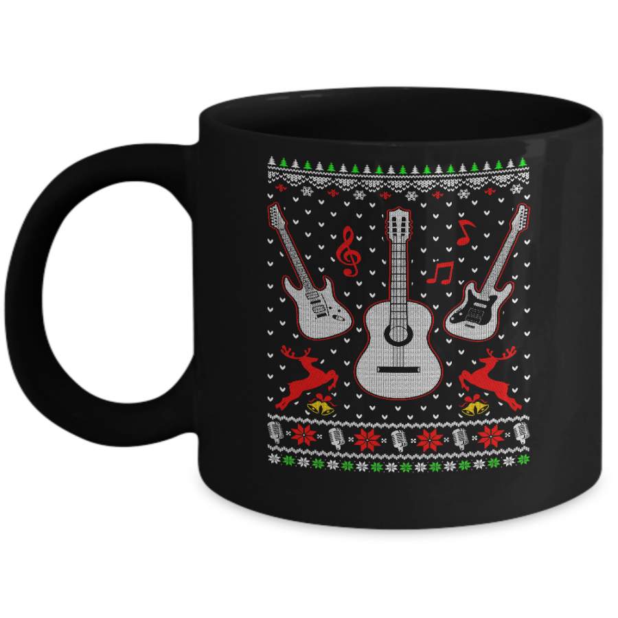 Singer Song Guitar Ugly Christmas Sweater Mug