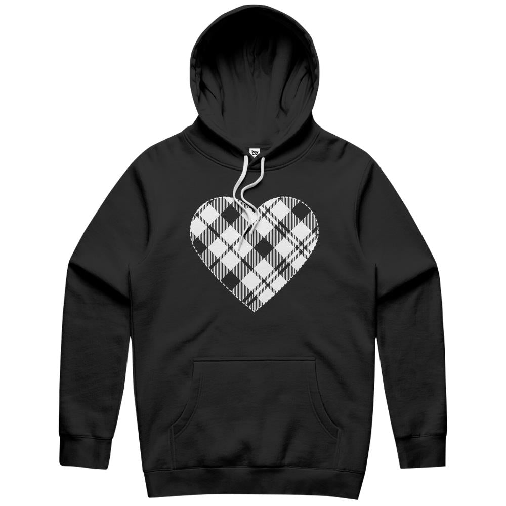 Big Plaid White Heart Valentine’S Day Hoodie