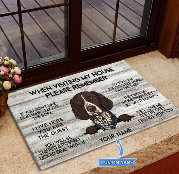 Dog Rug, German Shorthaired Pointer Doormat, Dog Mat, Visiting My House Doormat, Perfect Gift For Dog Lovers, Dog Doormat, Housewarming