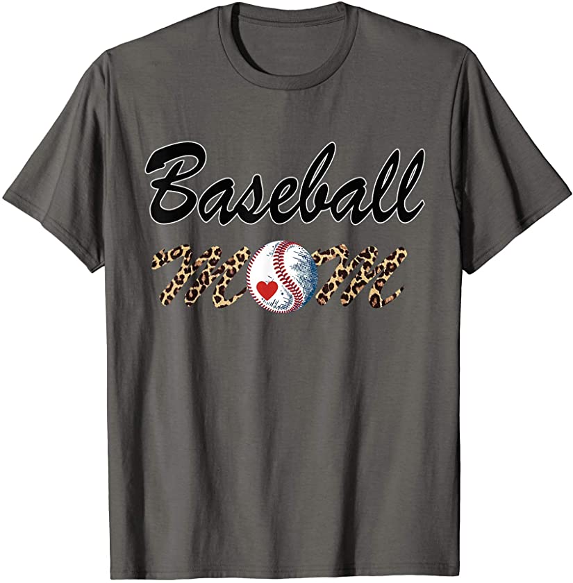 Baseball Mom Leopard Funny Baseball Mom Mother’s Day 2021 T-Shirt