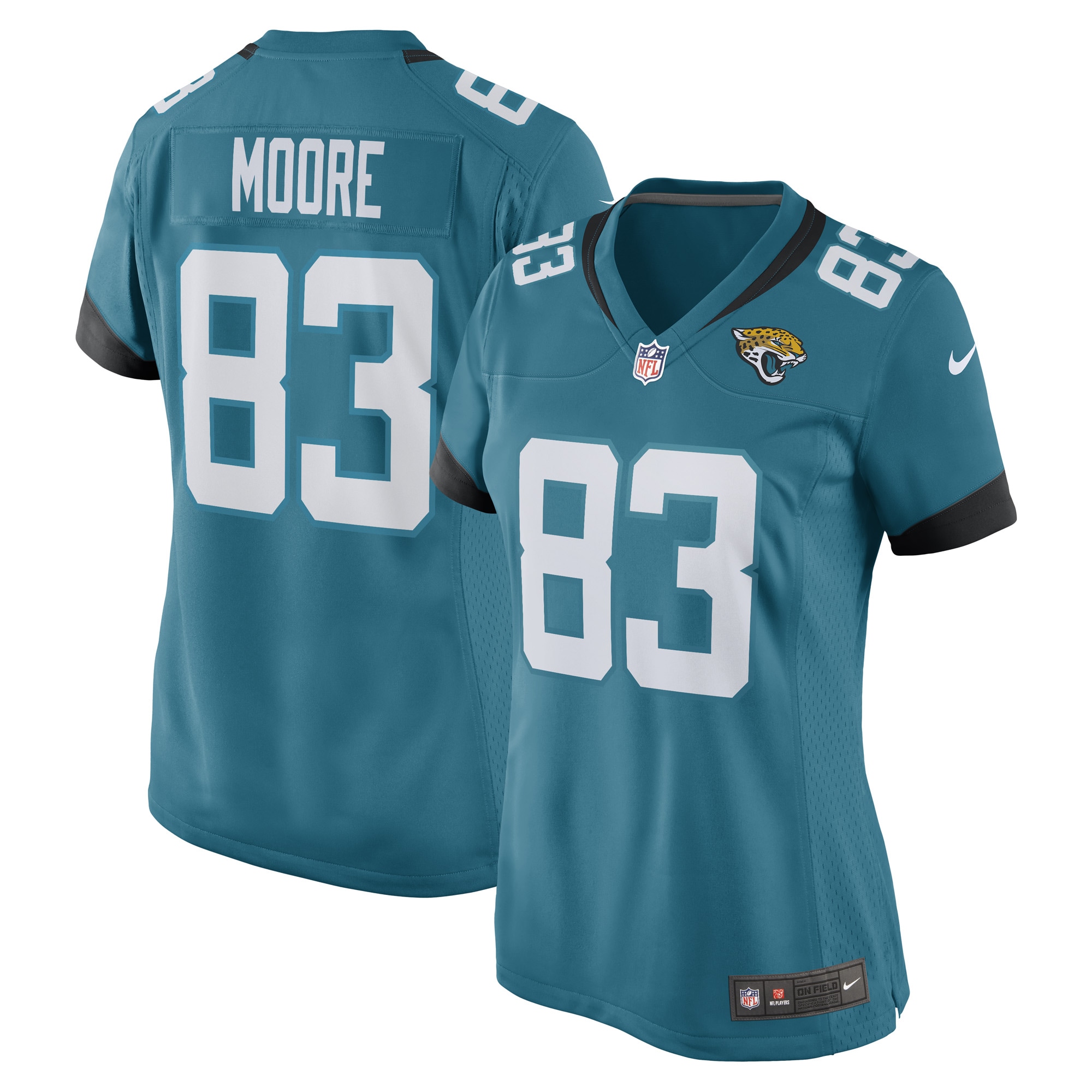 Women’s Jacksonville Jaguars Jaylon Moore Teal Game Player Jersey