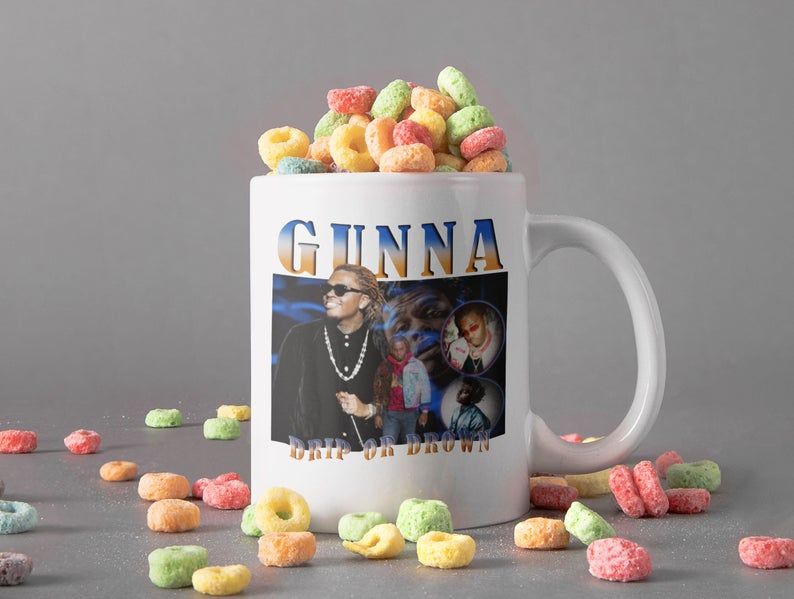 White Mug Gunna Drip or Drown Mug Gunna Rapper Mug Hip Hop News Schools Mug 1990s Hip Hop Mug Retro Vintage Premium Sublime Ceramic Coffee Mug H99