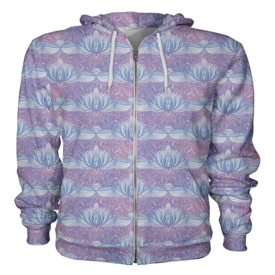 Cotton Candy Lotus Skies Zip Hoodie