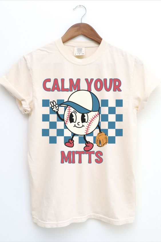 Calm Your Mitts Baseball Shirt, Comfort Colors Baseball Shirt, Baseball Mom Shirt, Baseball Mama, Baseball T-shirt, Retro Baseball Tee