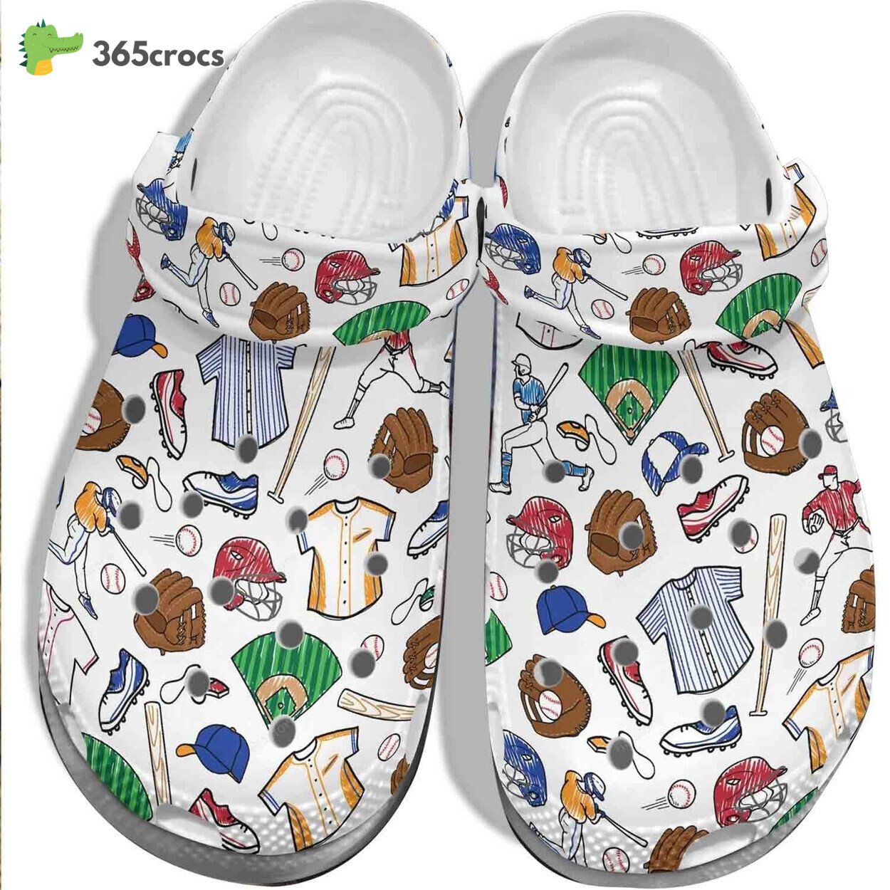 Cartoon Baseball Ball Cap Batter Shoes Clogs Baseballer Custom Shoes Clogs Gift